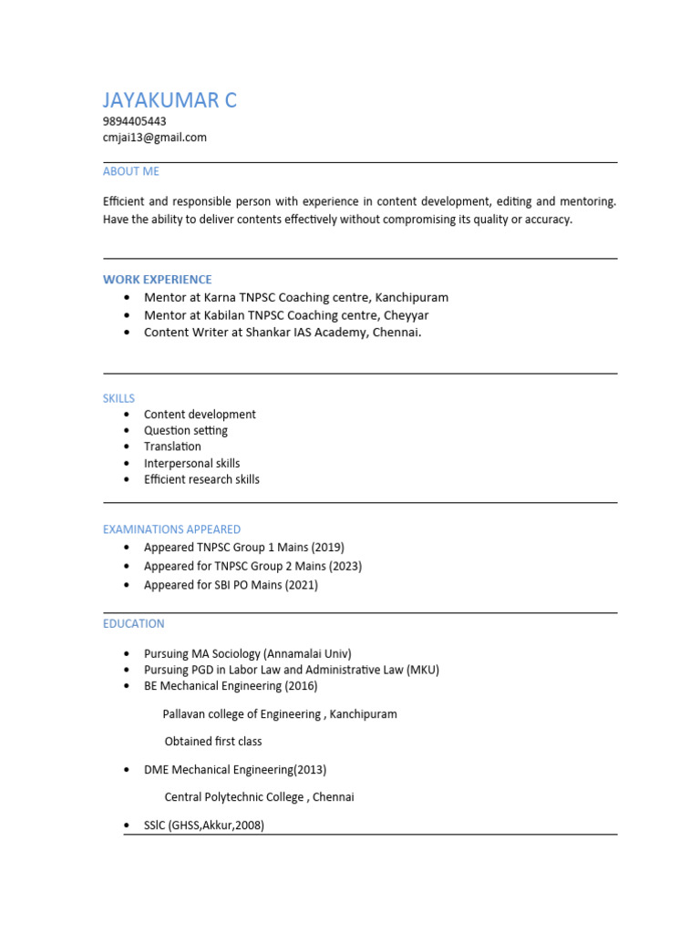 Jayakumar C: Content Writer & Mentor | PDF | Computers