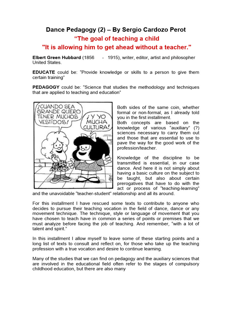 Dance Pedagogy Pdf Pedagogy Knowledge