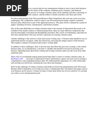 Wisconsin Business Plan Competition