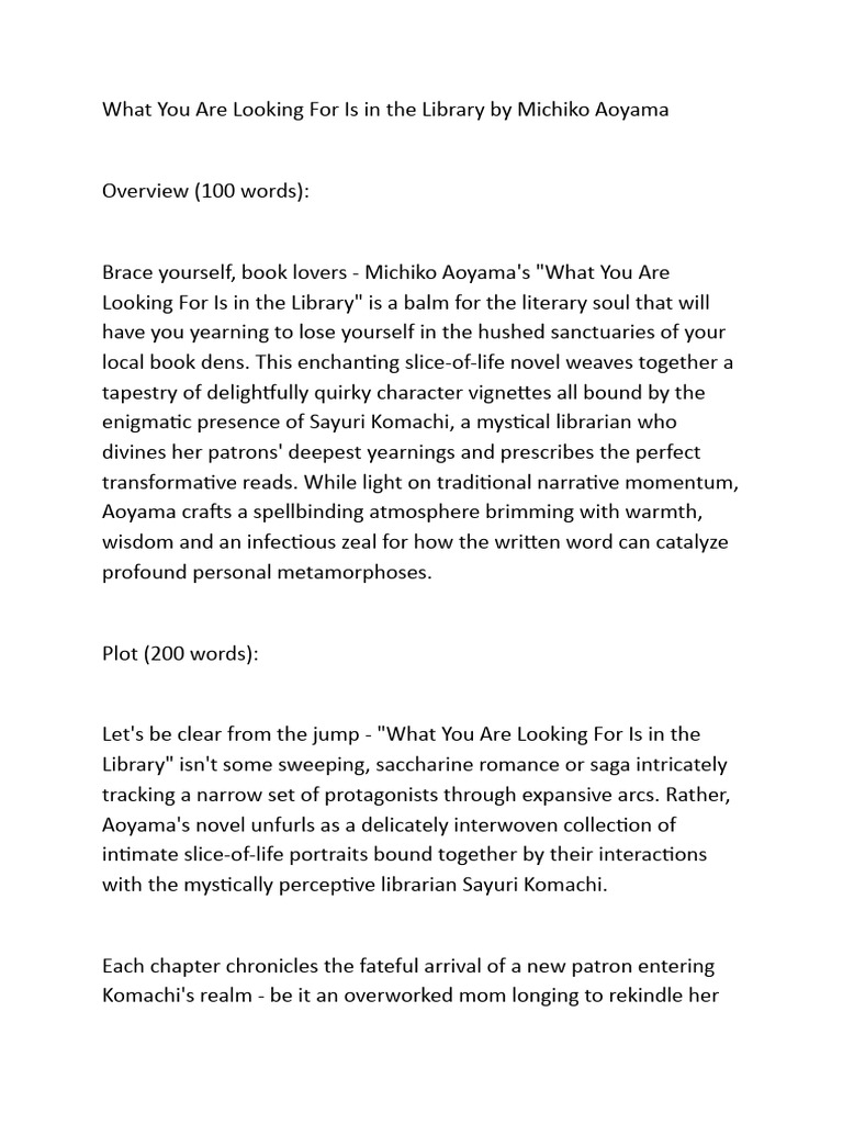 What you are looking for is in the library by michiko aoyama pdf