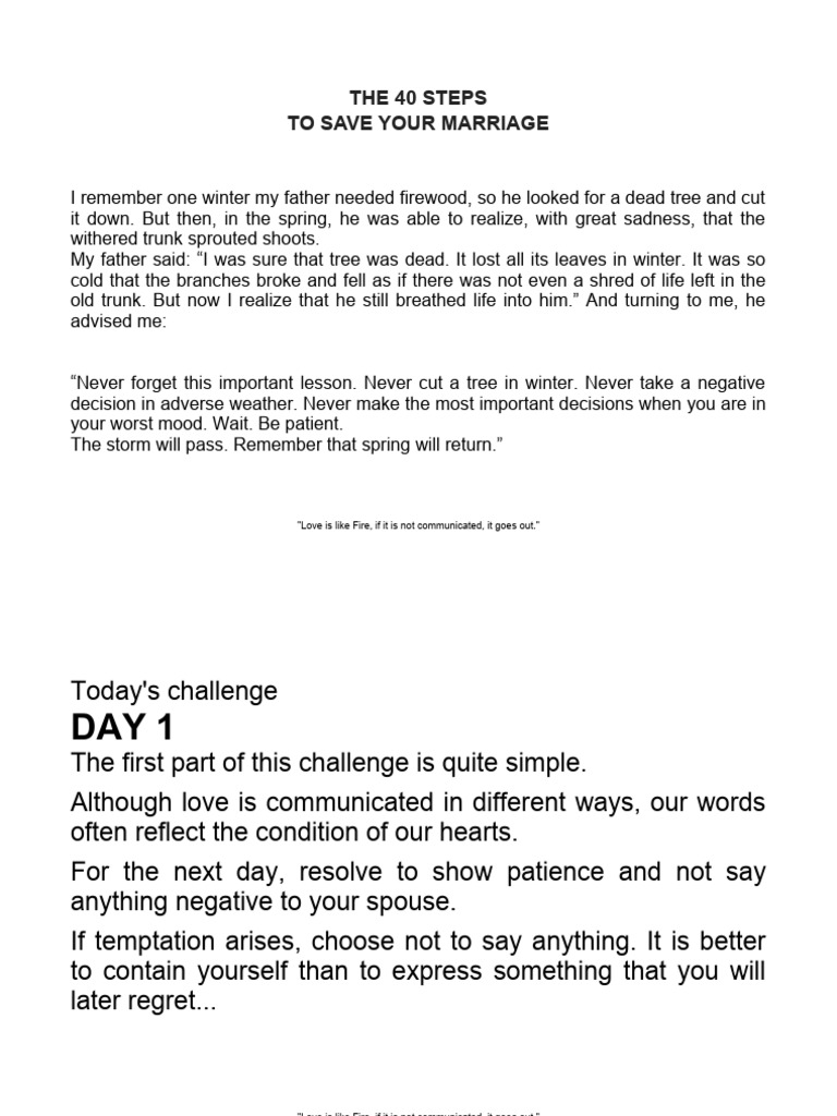 40 Steps to Fireproof Your Marriage | PDF | Love | Prayer