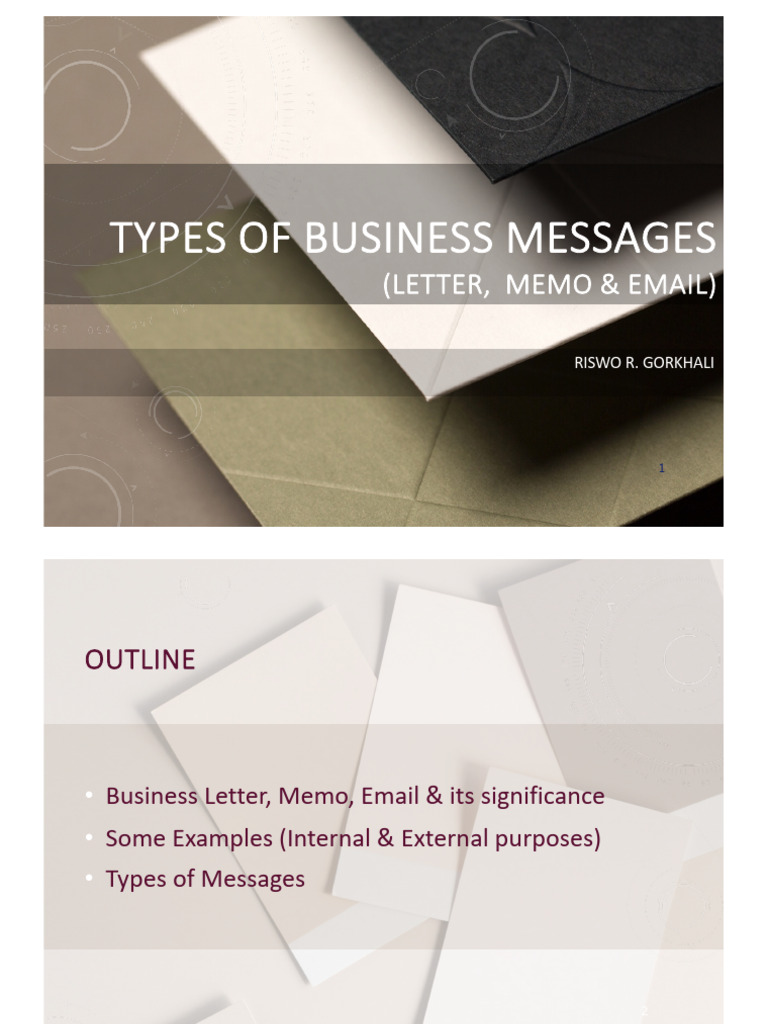 2.1 2024 Types of Business Message | PDF | Child Care | Communication