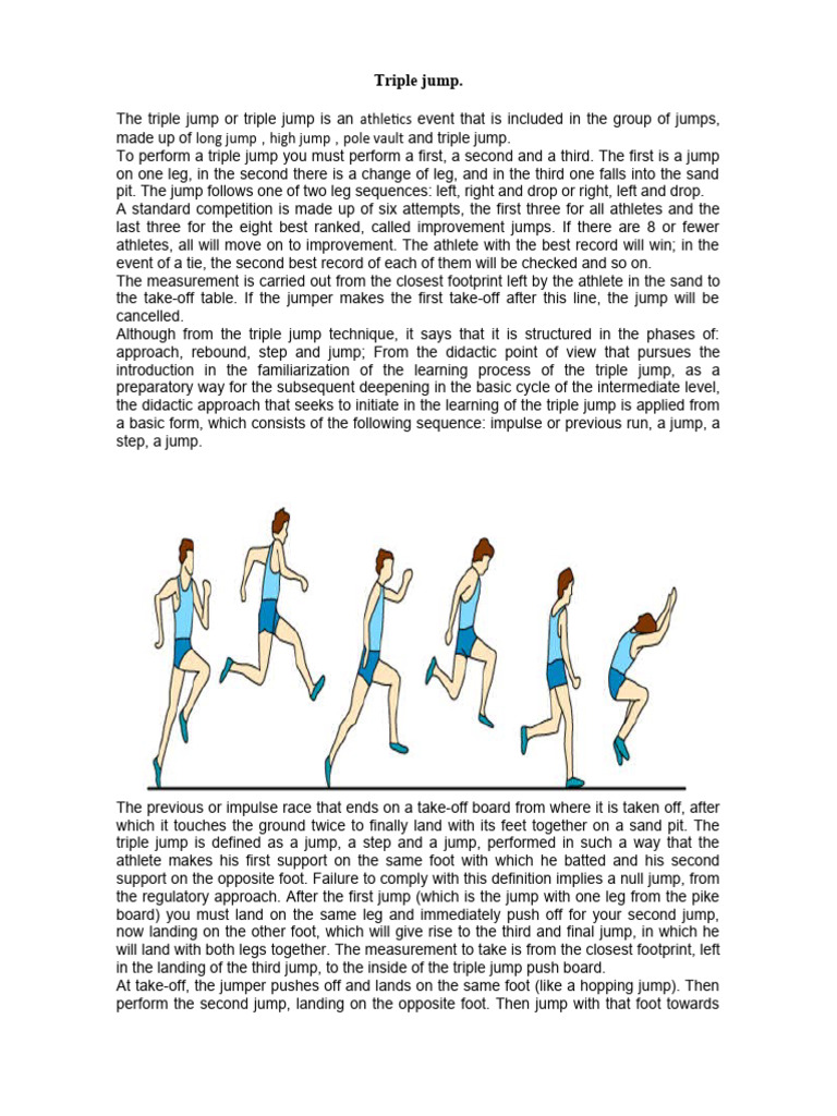 Triple Jump Techniques and Phases | PDF | Track And Field | Anatomical ...
