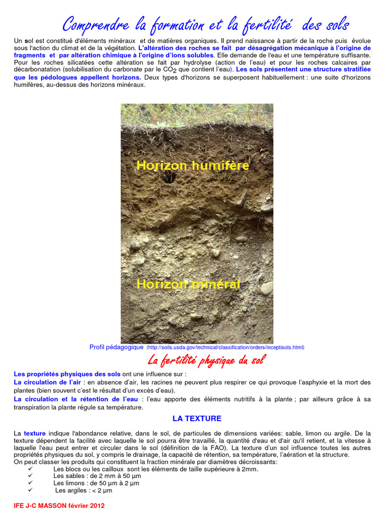 Formation et fertilité des sols | PDF | Sol (pédologie) | Fertilité des ...