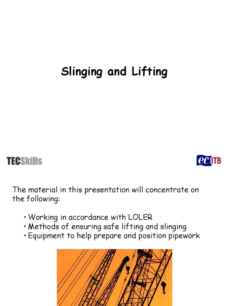 Safe Slinging and Lifting Guidelines | PDF | Elevator | Occupational ...