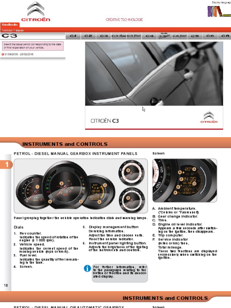 Citroen C3 Owners Handbook Fuel Economy In Automobiles Air