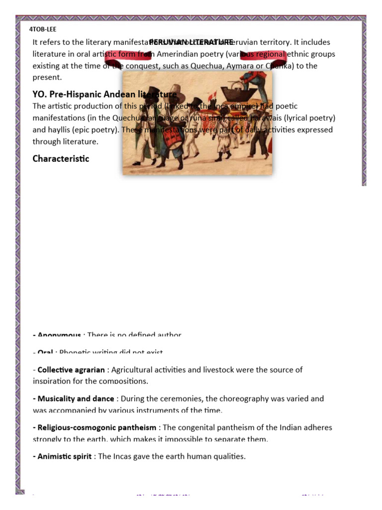 Peruvian Literary Heritage Overview | PDF | Peru | Inca Empire