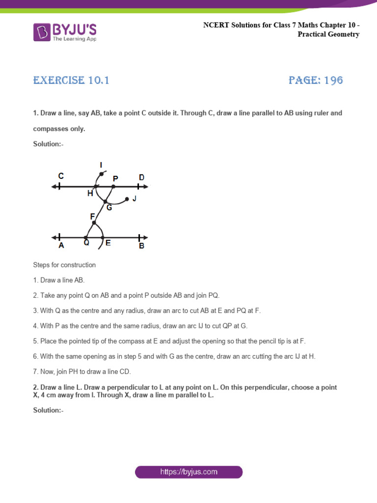 NCERT Solutions For Class 7 Maths 8may Chapter 10 Practical Geometry ...