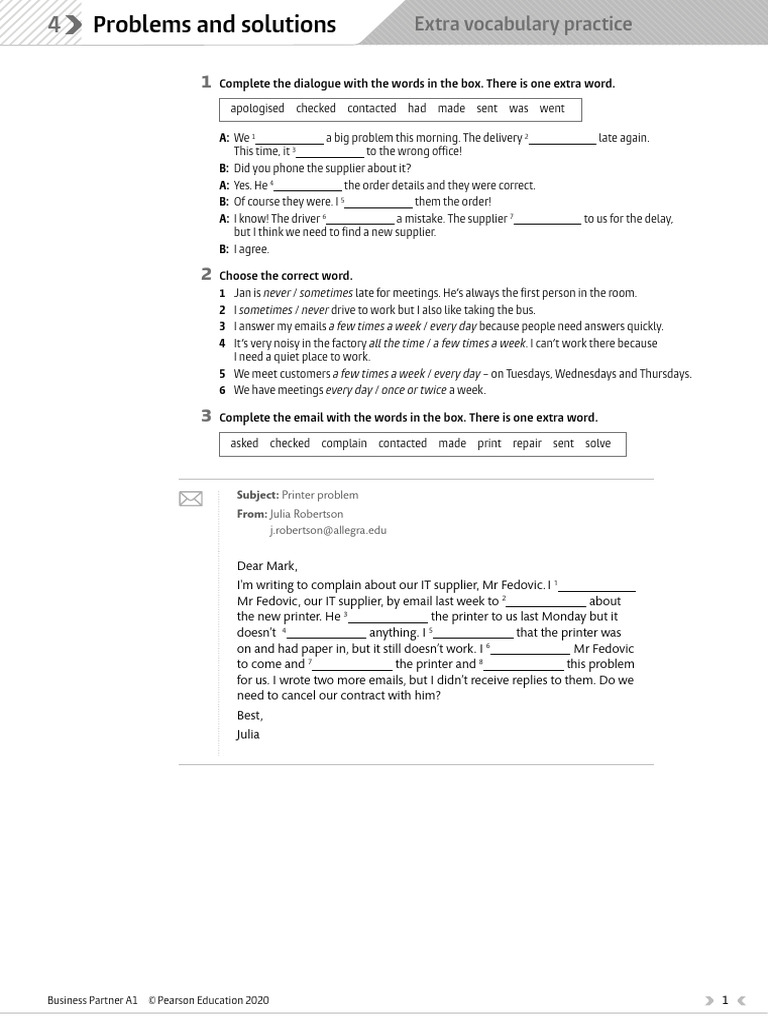 Dialogue Completion and Vocabulary Practice | PDF