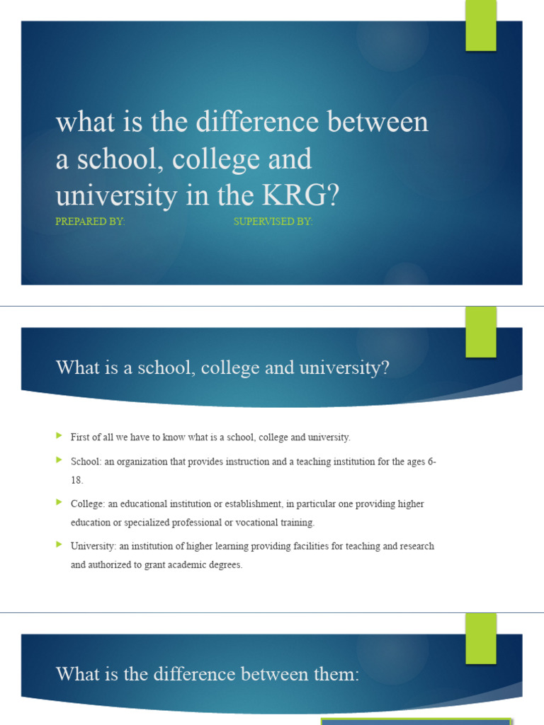 What Is The Difference Between A School | PDF | Schools | College