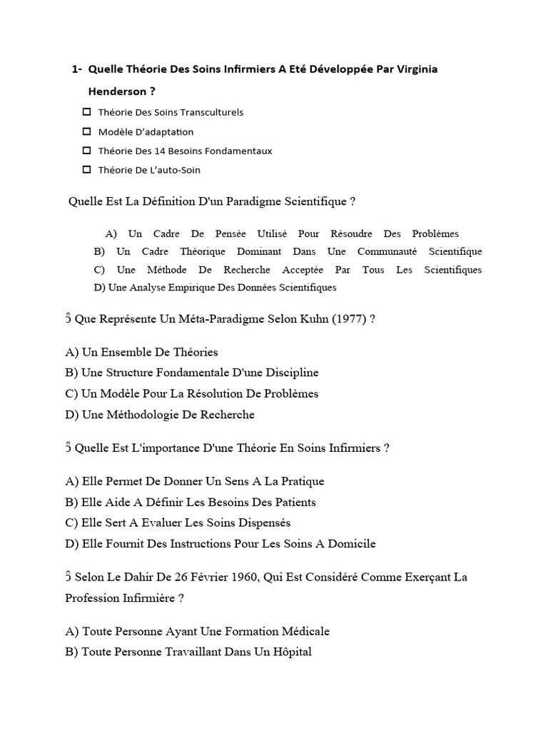 Théorie des 14 besoins de Henderson | PDF | Allaitement | Médecine