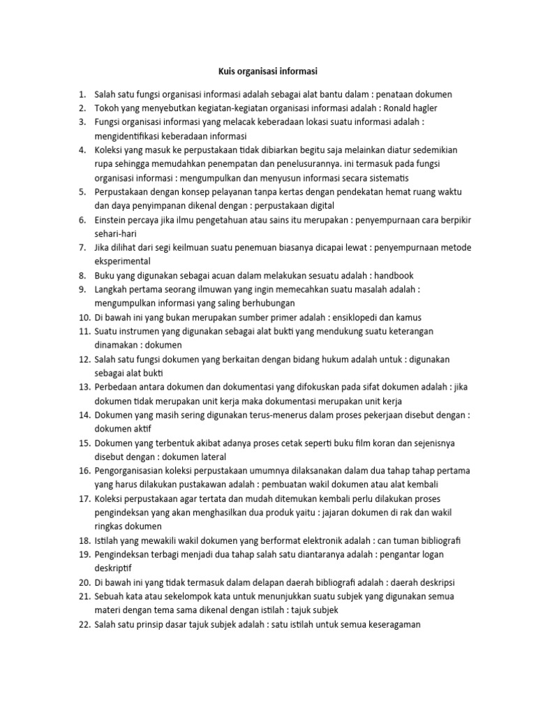 Kuis Organisasi Dira | PDF