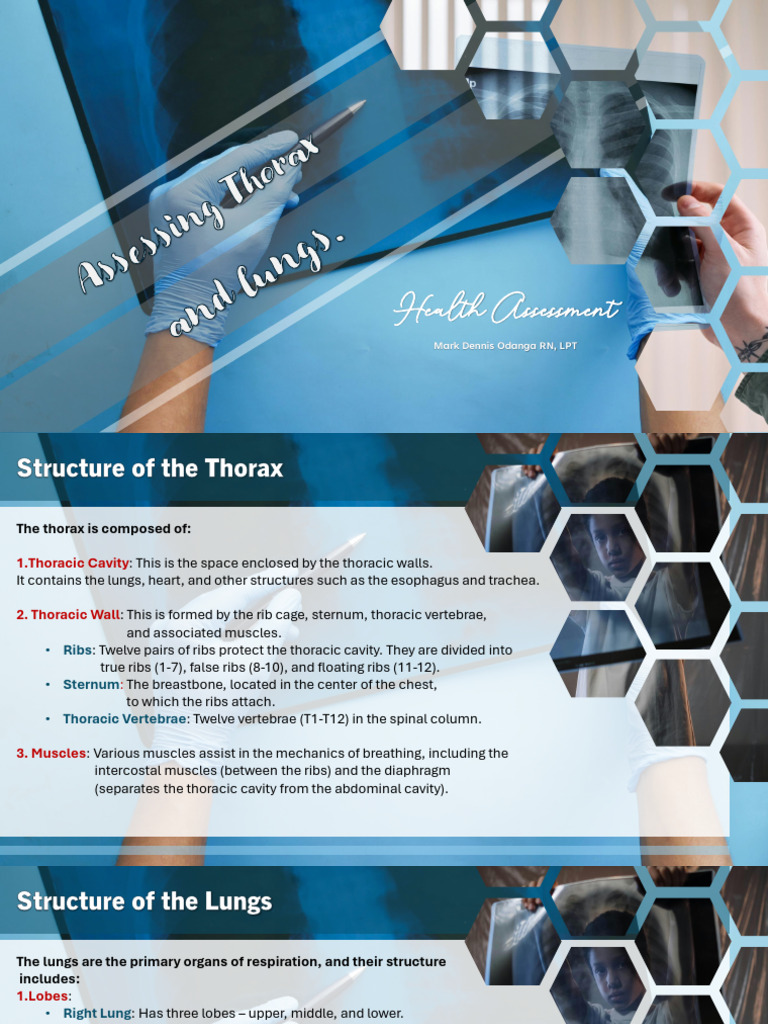 Thorax and Lung Health Assessment Guide | PDF | Lung | Thorax