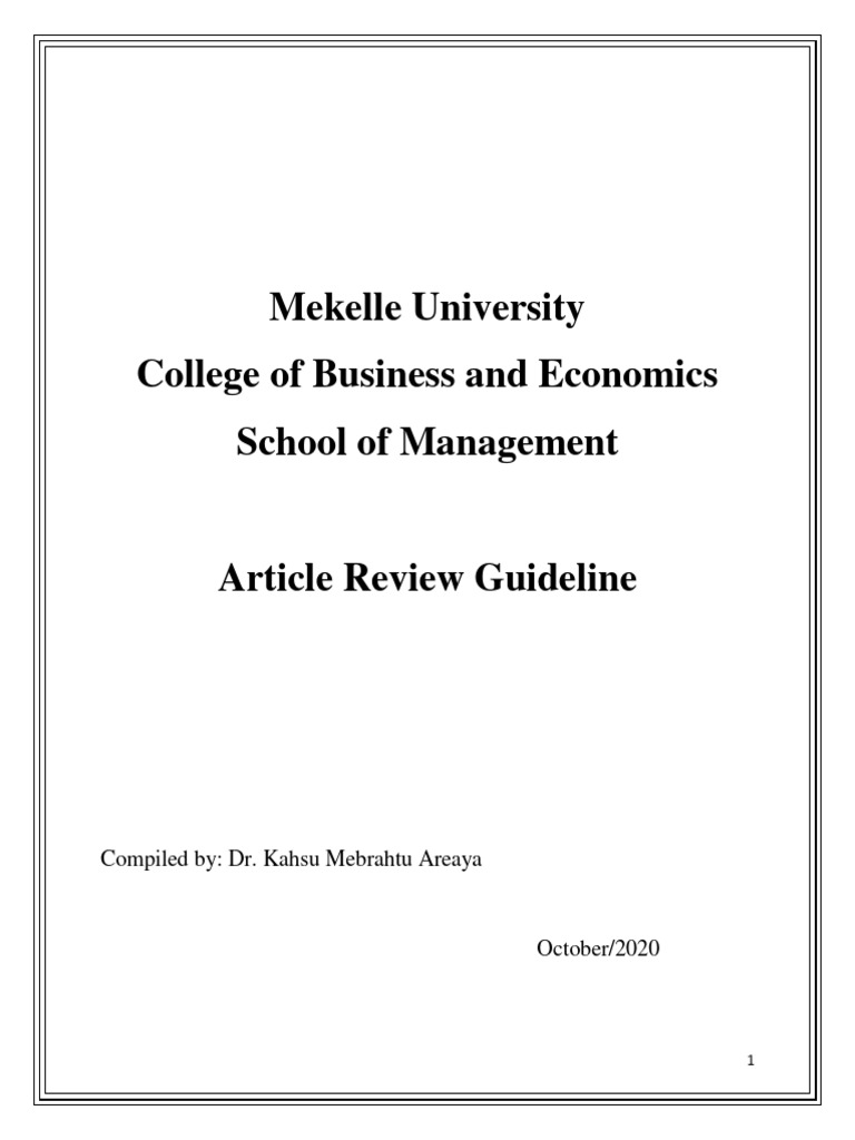 Article Review Writing Guidelines | PDF | Feeling | Methodology