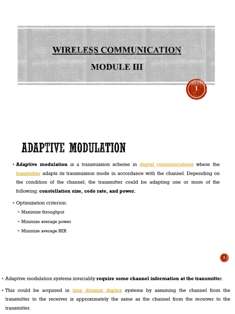 Adaptive Modulation Techniques in Digital Communications | PDF | Mimo ...
