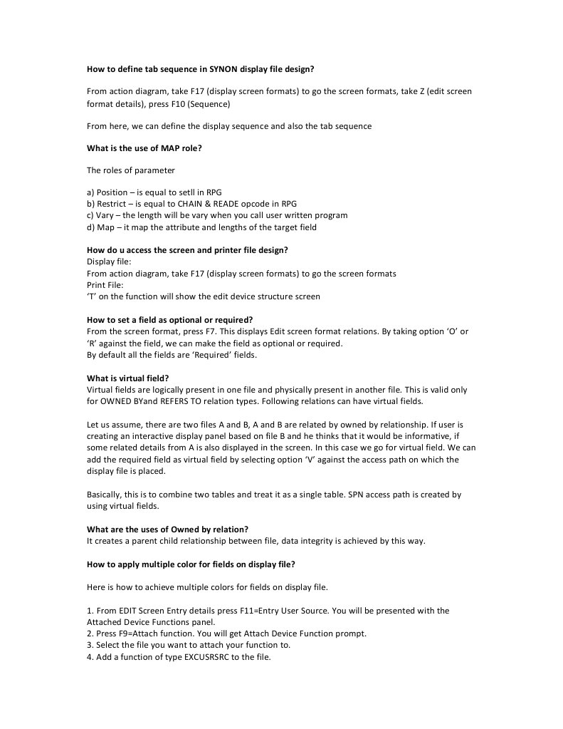 Synon Interview Questions | PDF | Computer Architecture | Computer Data