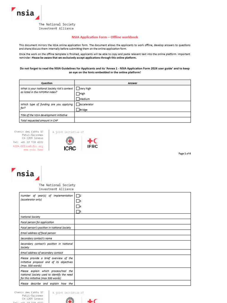 NSIA Offline Application Workbook | PDF | Risk | Online And Offline