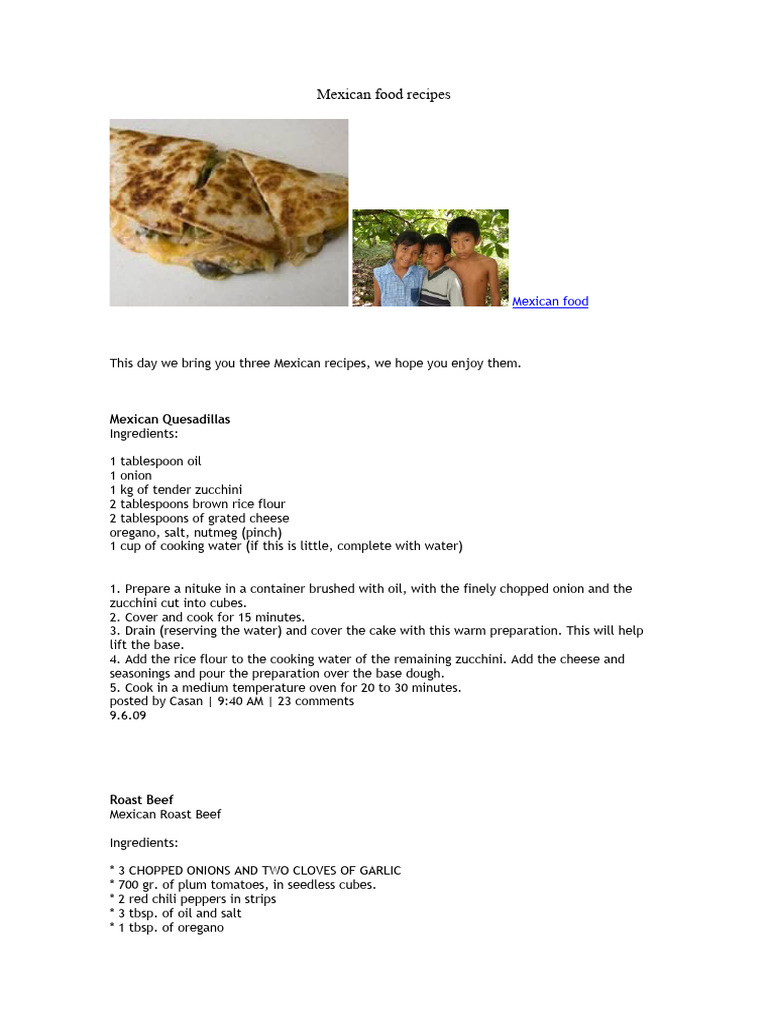 Mexican Food Recipes | PDF