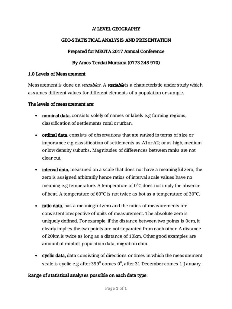 A level geo statistics notes by eltoneezy sk1 pdf