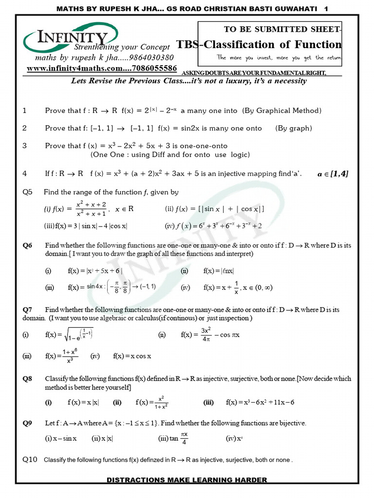 TBS Classification of Functions | PDF | Function (Mathematics ...