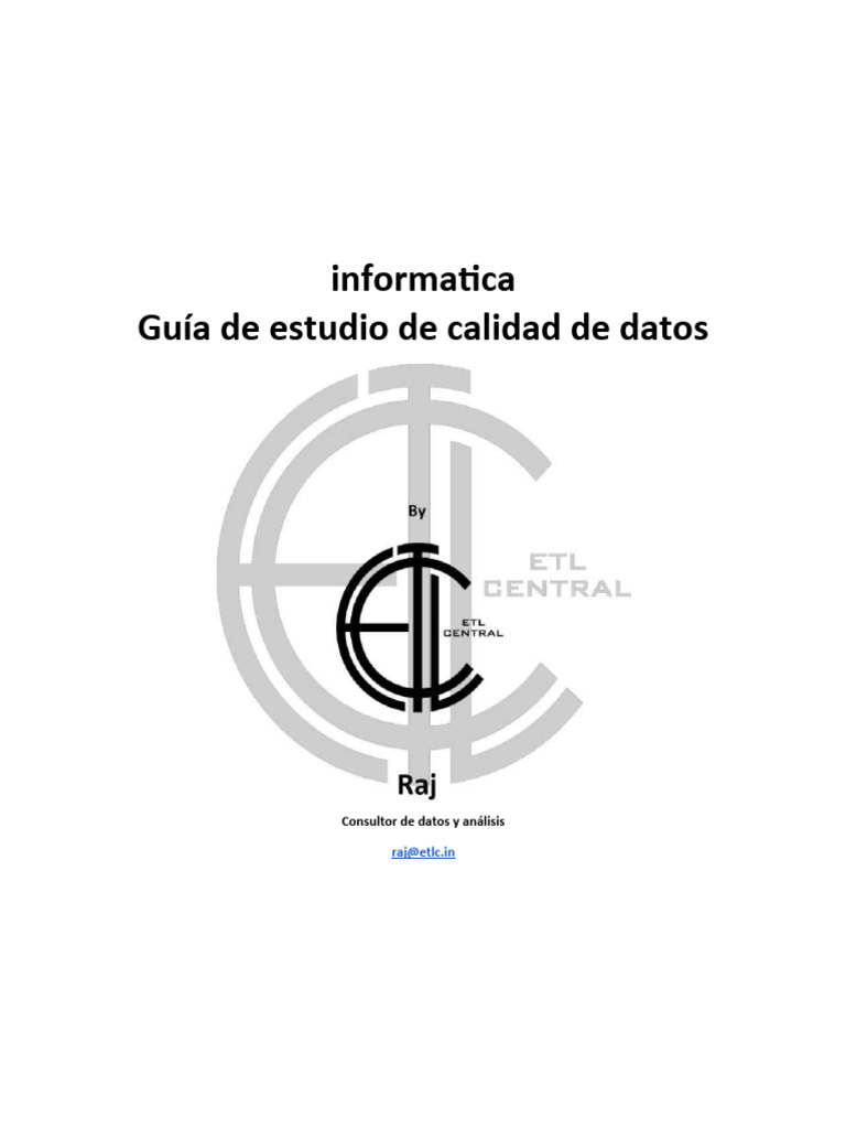 Guía de Estudio de Calidad de Datos de Informatica | PDF | Bases de ...