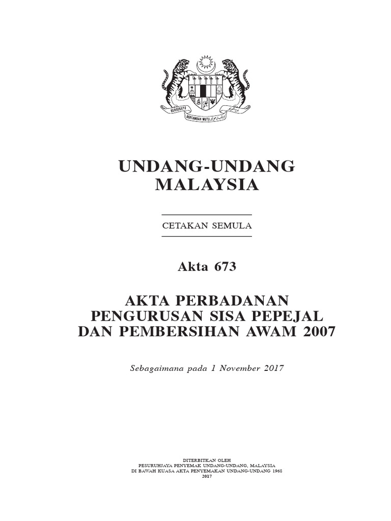 Akta 673 BM | PDF