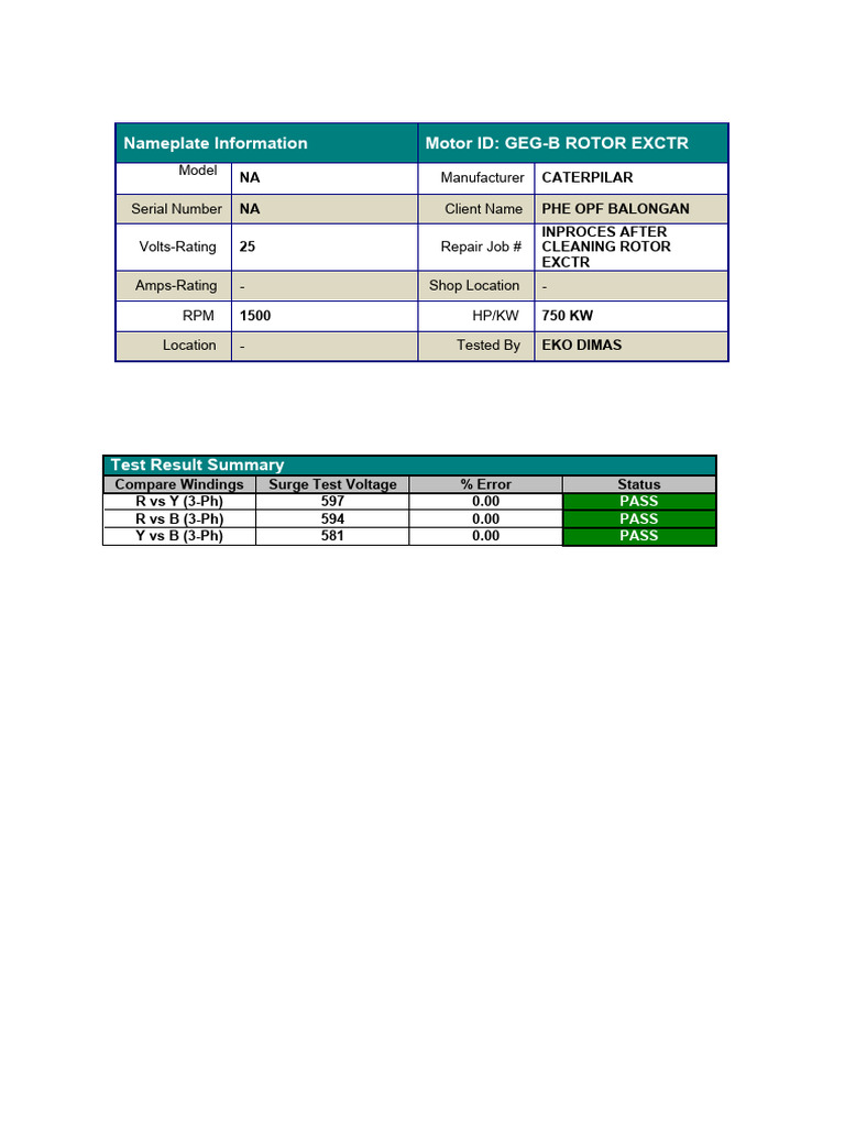 Motor Test Results for GEG-B Rotor | PDF | Science & Mathematics