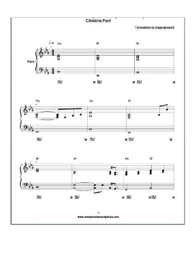 Piano Chords for Jar of Hearts