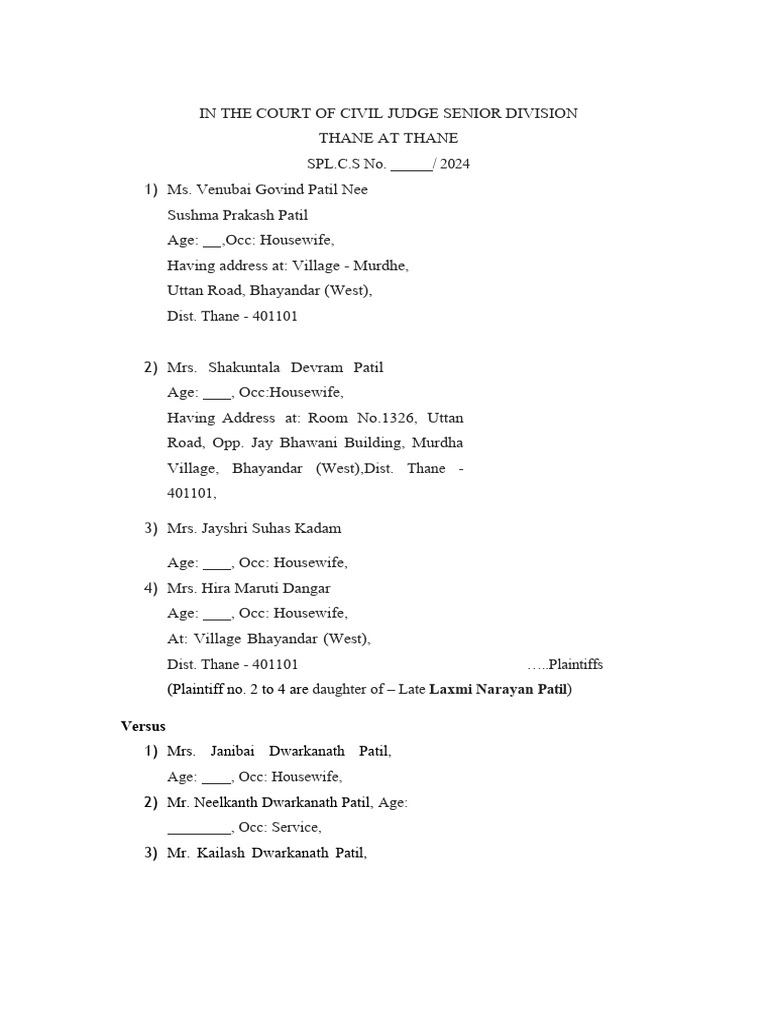 amended-plaint-janibai-dwarkanath-patil-vs-kapil-k-gupta-suit-for