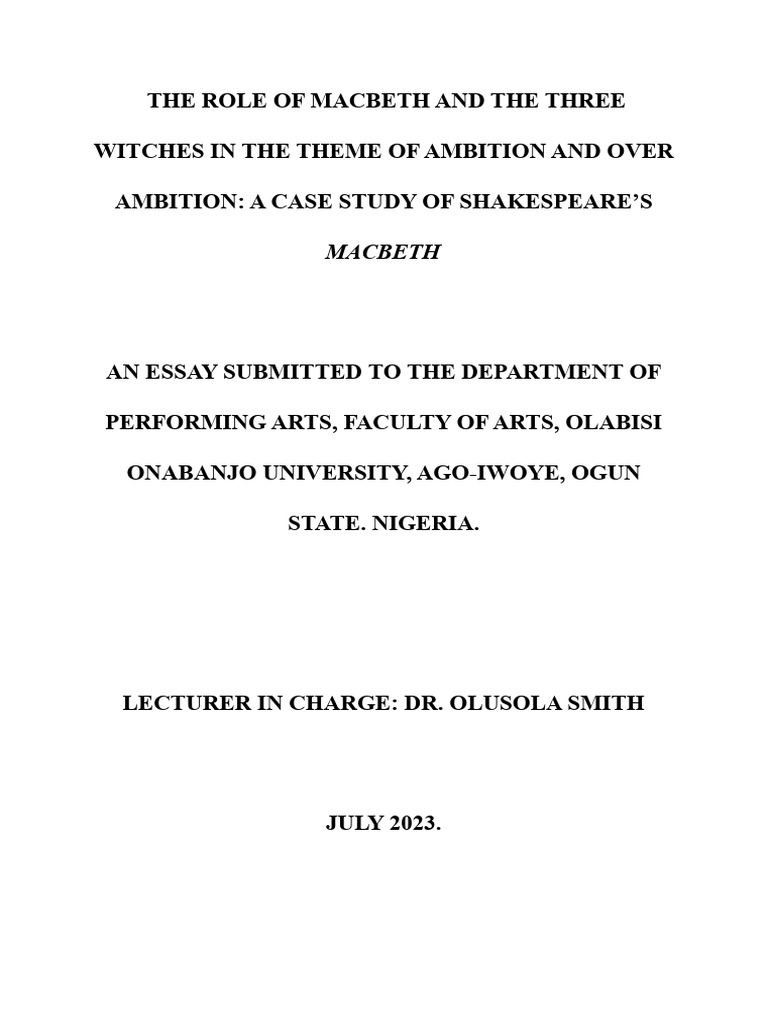 Macbeth's Ambition and Witches' Influence | PDF | Macbeth