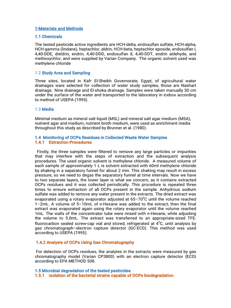 OCPs Biodegradation in Egyptian Waters | PDF