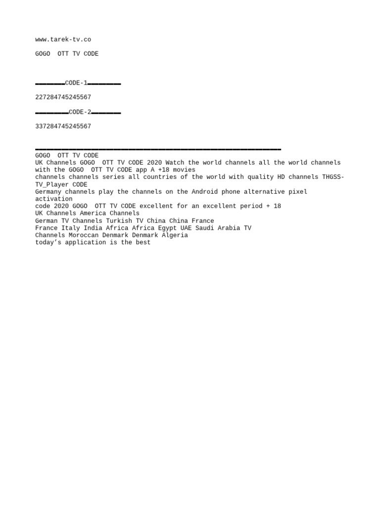 Gogo Ott Tv Code Pdf