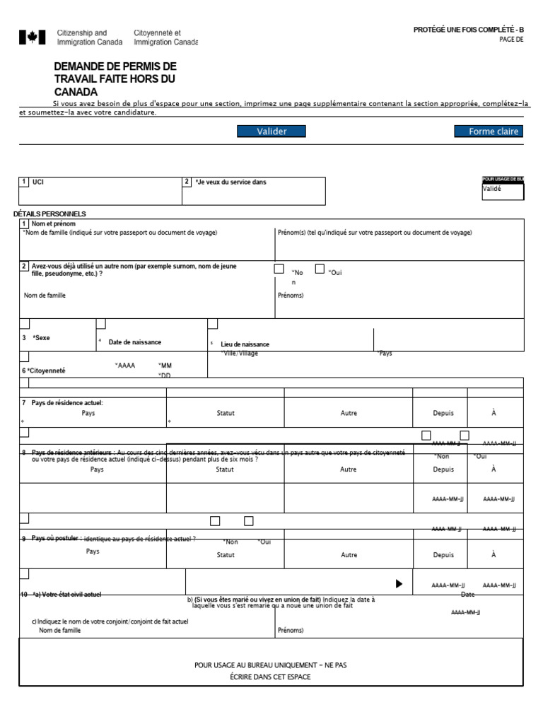 Demande de Permis de Travail Canada | PDF | Passeport | Adresse e-mail