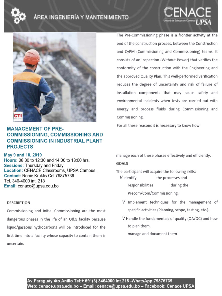 Industrial Plant Commissioning Guide | PDF | Project Management ...