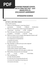Grade 5 Integrated Science