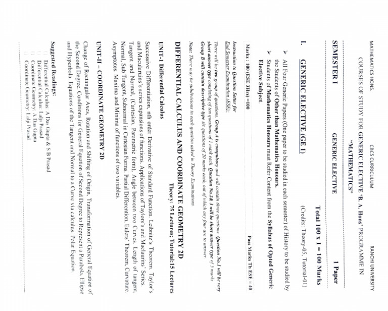 Ge1 Maths Pdf Analytic Geometry Tangent