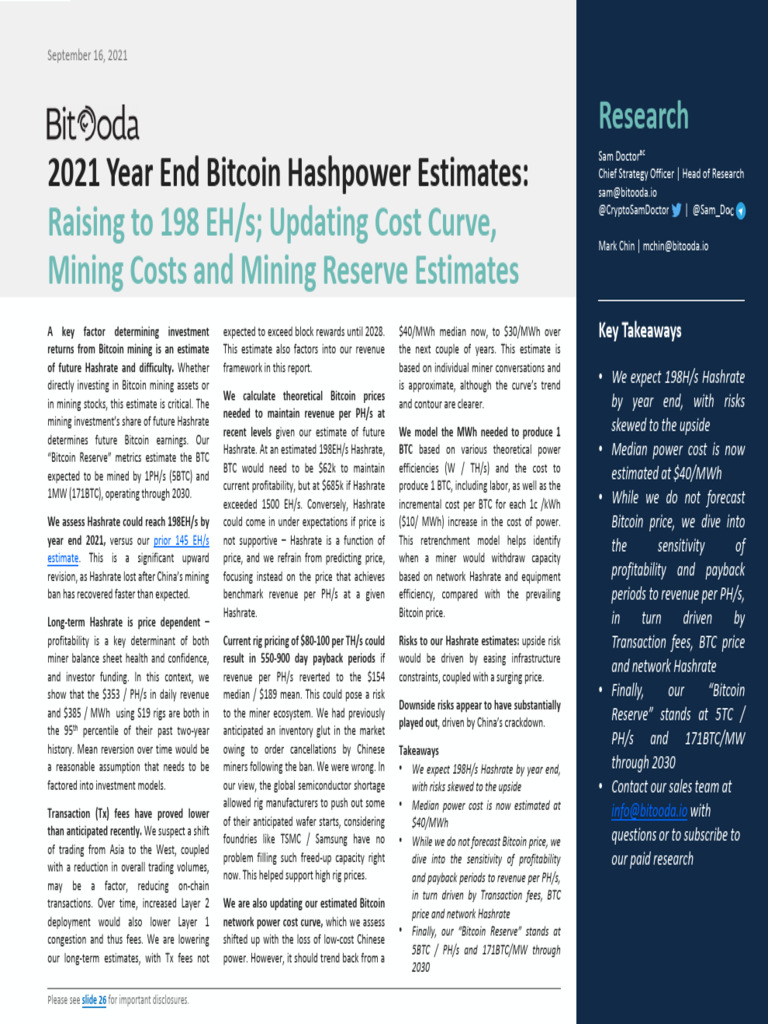 2021 Bitcoin Hashrate & Mining Update | PDF | Bitcoin | Cryptocurrency
