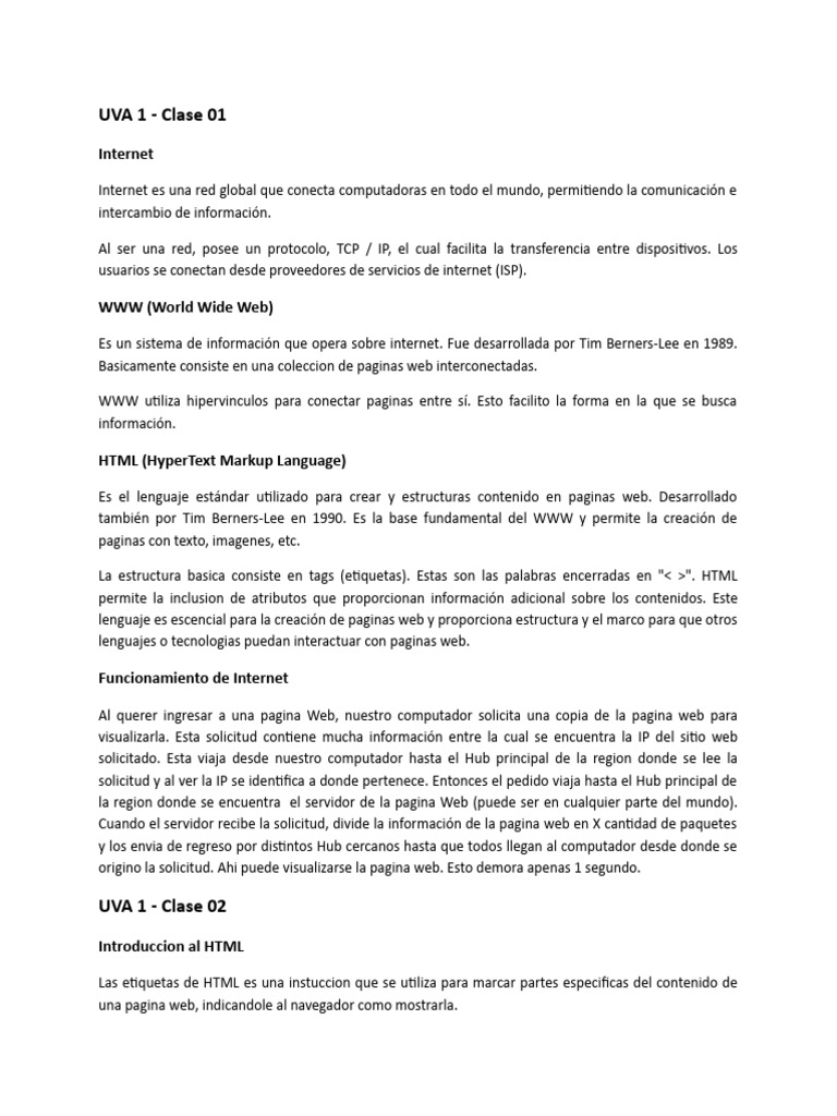 Resumen - Desarrollo Web | PDF | Red mundial | Internet y web