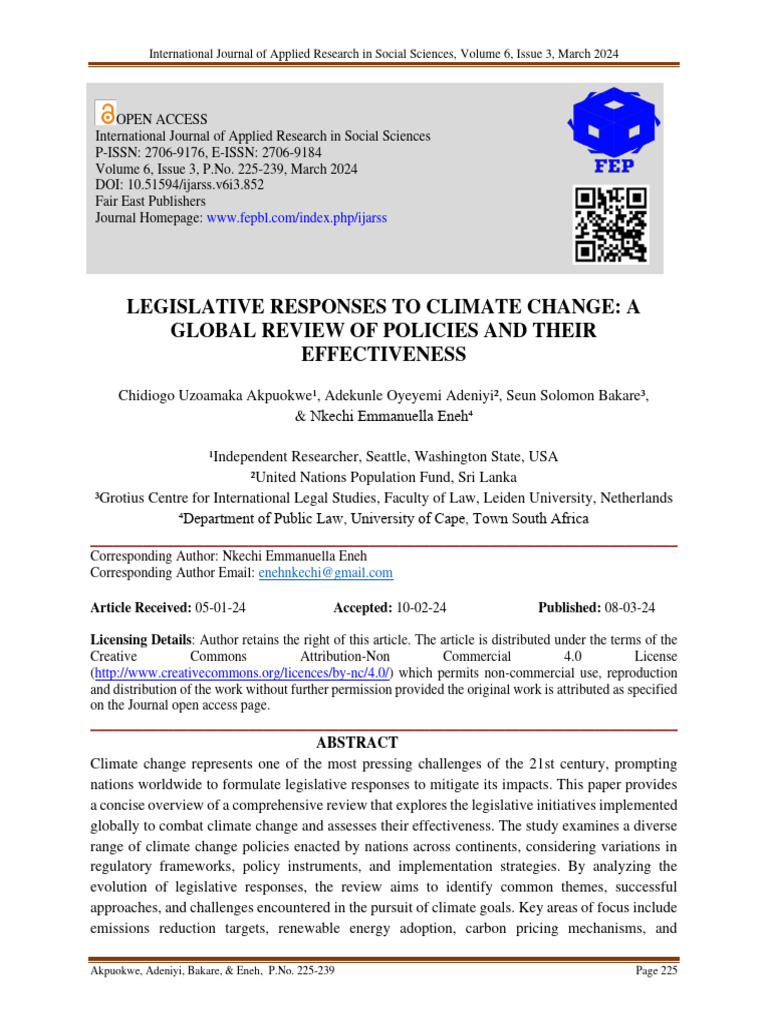 Global Climate Change Legislation Review | PDF | Climate Change ...