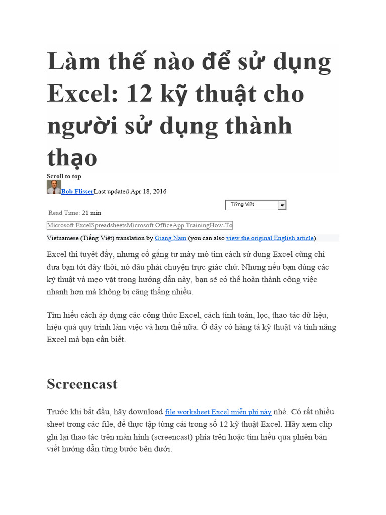 Excel Trainning | PDF