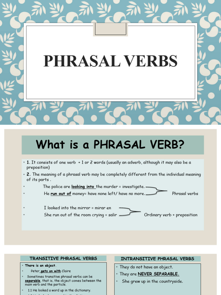 Phrasal Verbs | PDF | Language Arts & Discipline