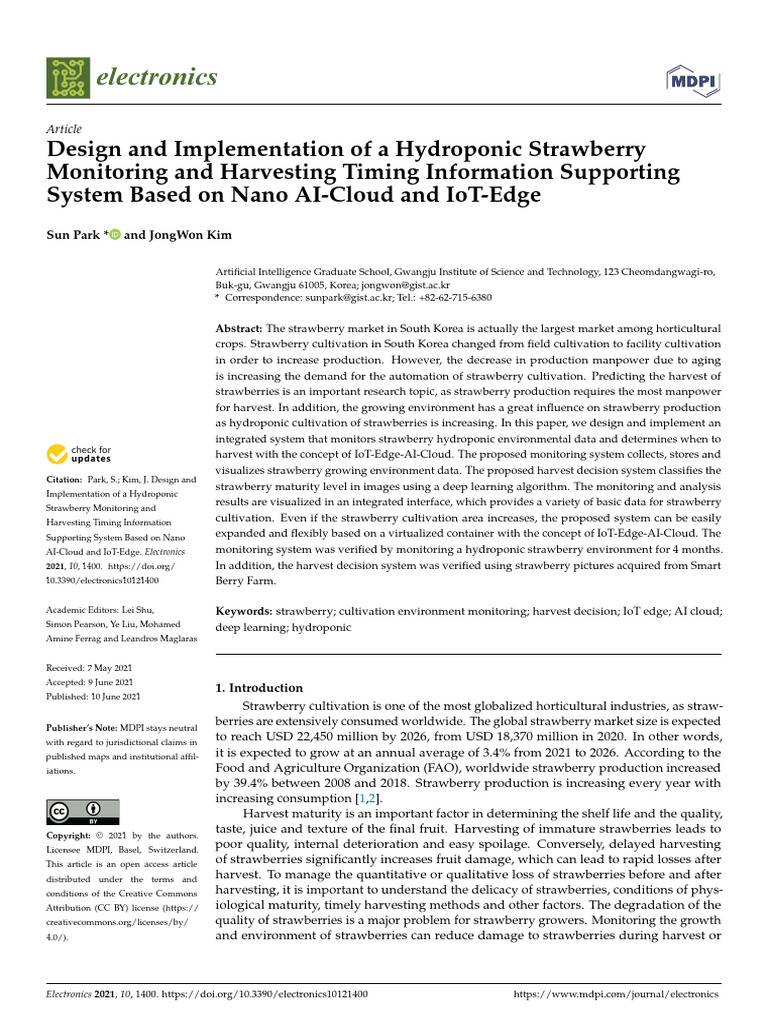 Electronics 10 01400 | PDF | Raspberry Pi | Graphics Processing Unit