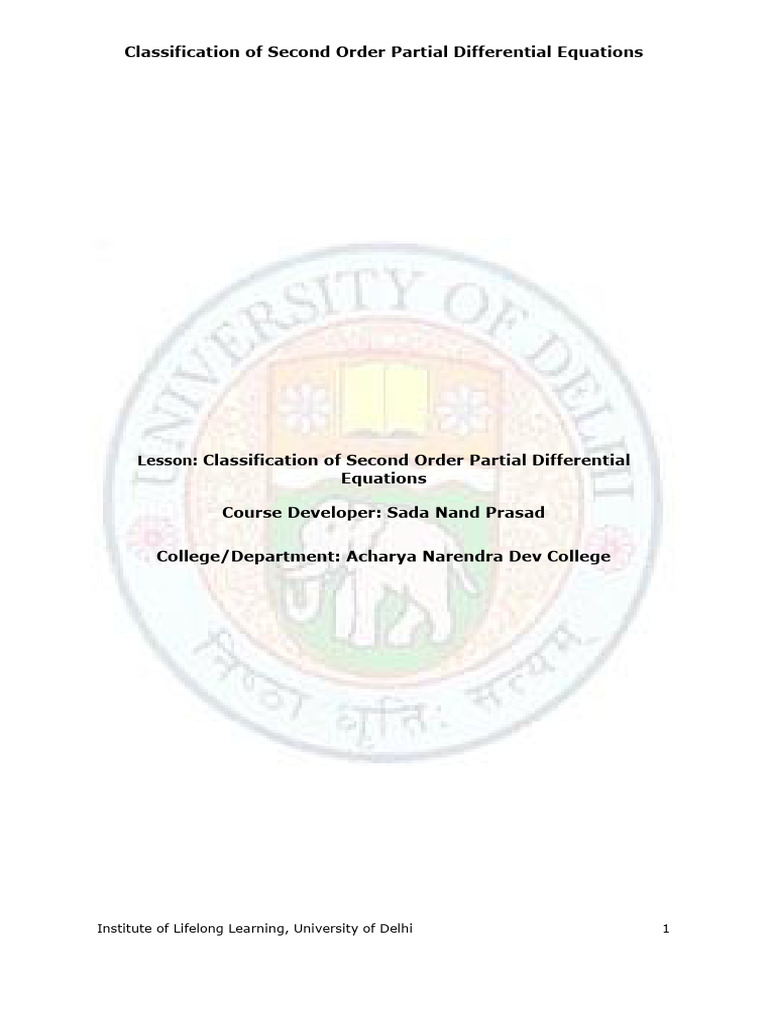 Classifying Second Order PDEs | PDF | Partial Differential Equation ...