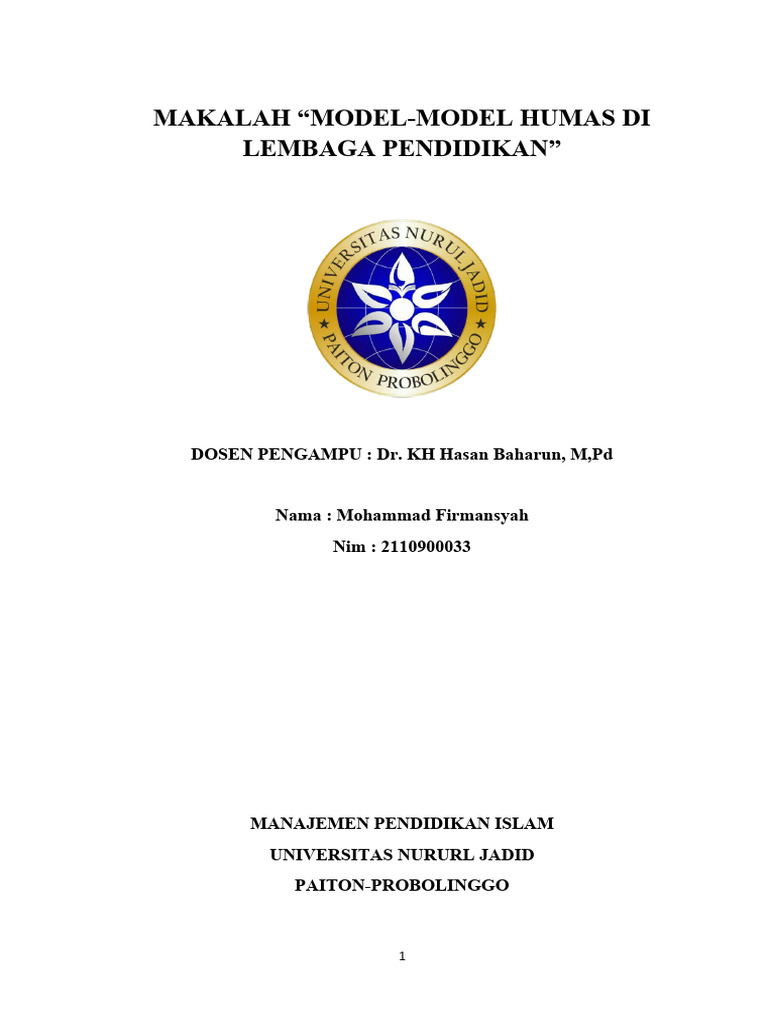 Peran dan Model Humas di Pendidikan | PDF