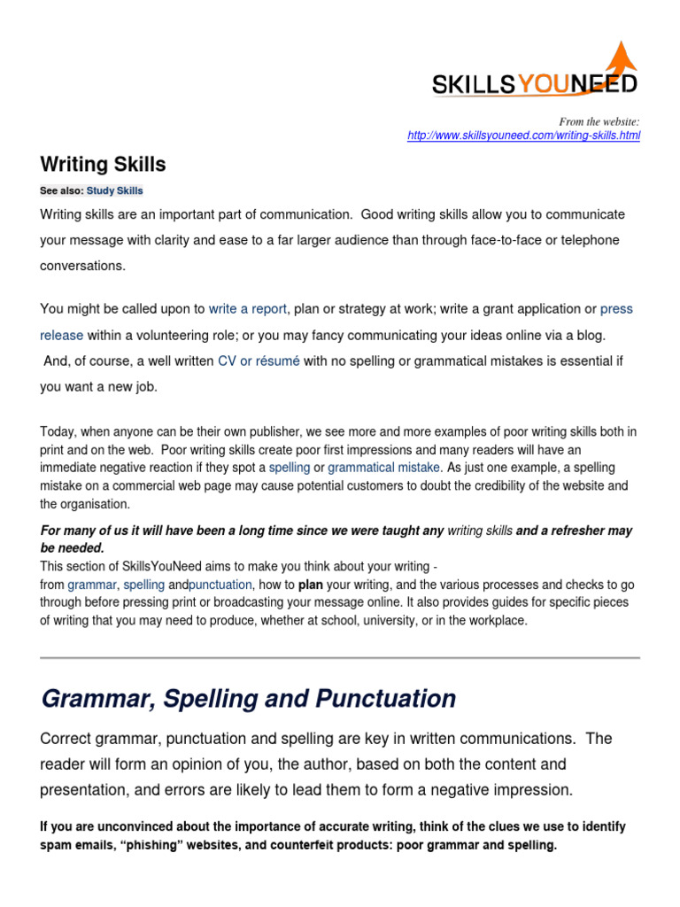 Written Communication Skills - WebArticles | PDF | Proofreading | Writing