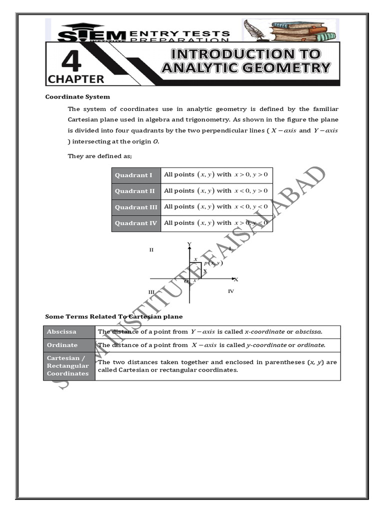 02 CH # 4 Introduction To Analytical Geometry 3 | PDF | Cartesian ...