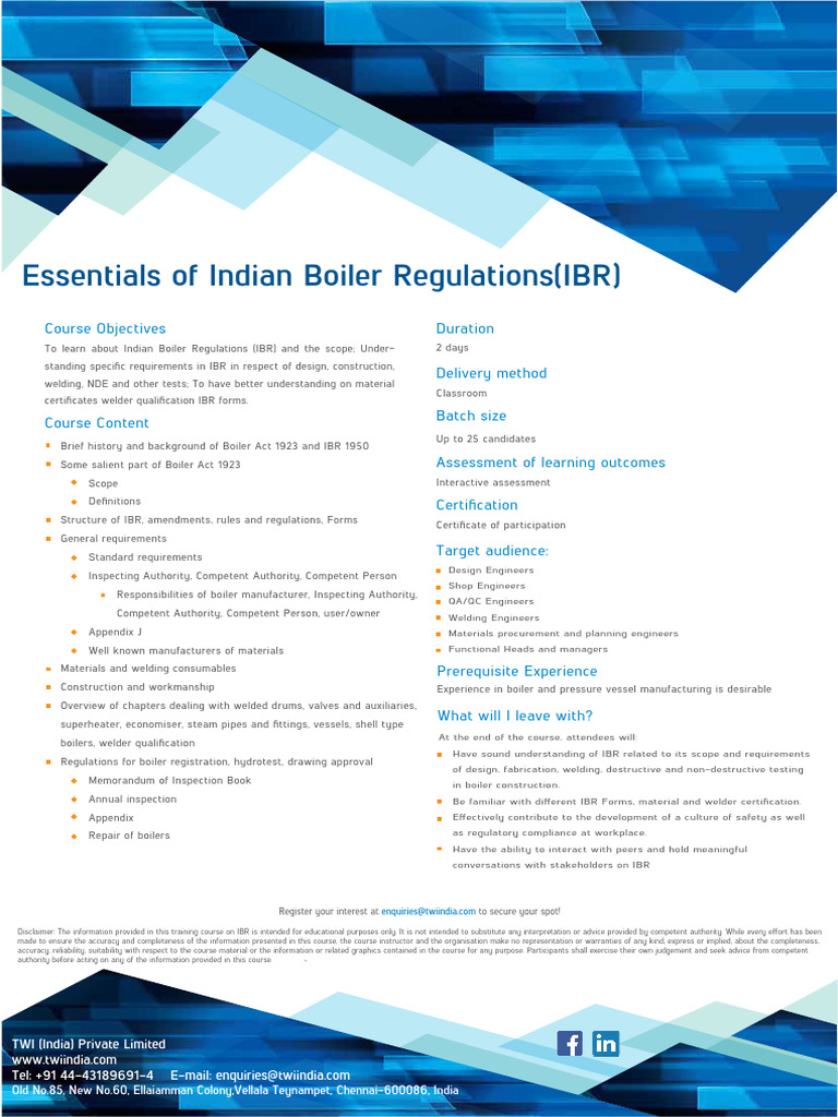 Essentials of IBR V2 | PDF | Boiler | Nondestructive Testing