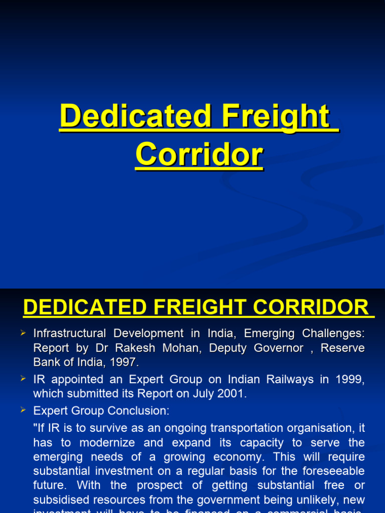 Dedicated Freight Corridor Overview | PDF | Rail Transport | Train