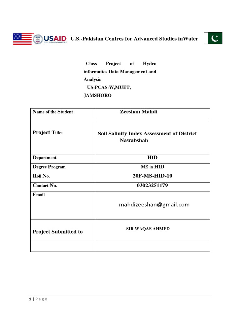 Hydroformatics Project-Zeeshan. | PDF | Earth Sciences | Physical Geography