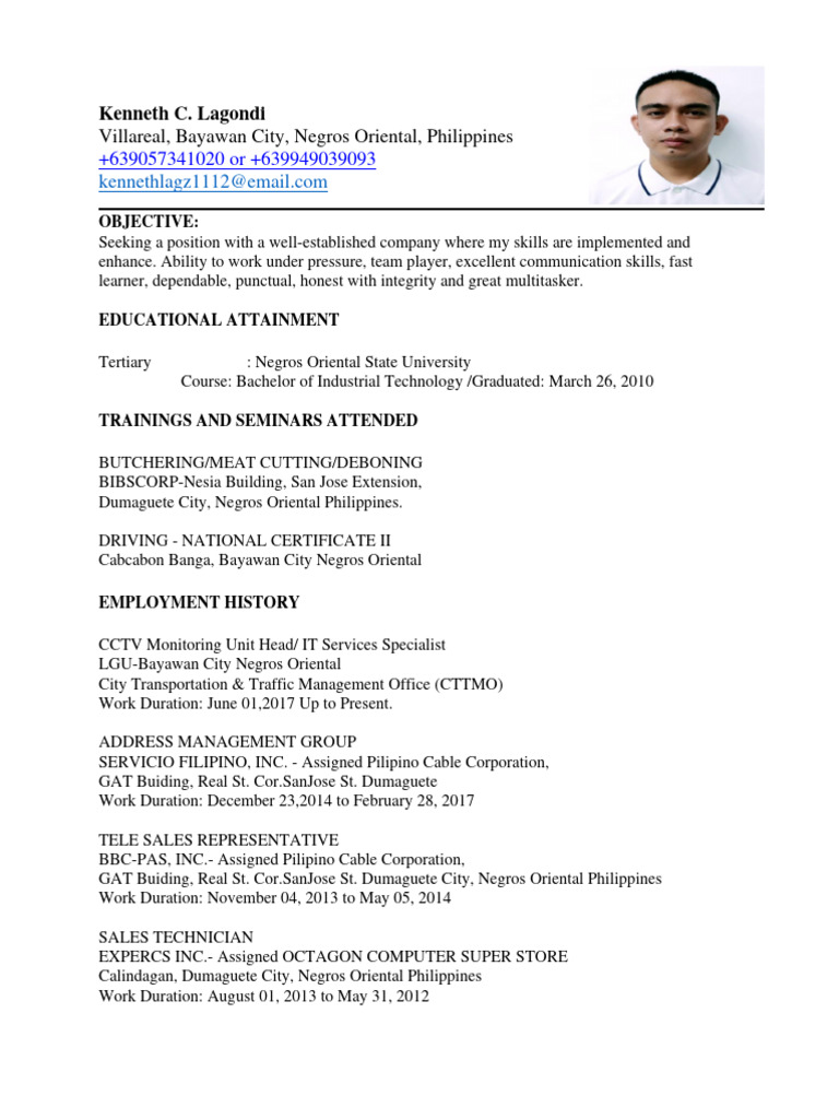 Kenneth C. Lagondi CV | PDF